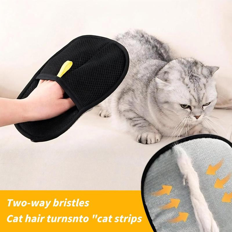 et Grooming Gloves for Dogs & Cats – Double Sided Deshedding & Bathing Glove, Reusable Electrostatic Pet Hair Remover for Furniture, Couch, Carpet & Car Seat – Washing, Grooming & De-Shedding Mitt