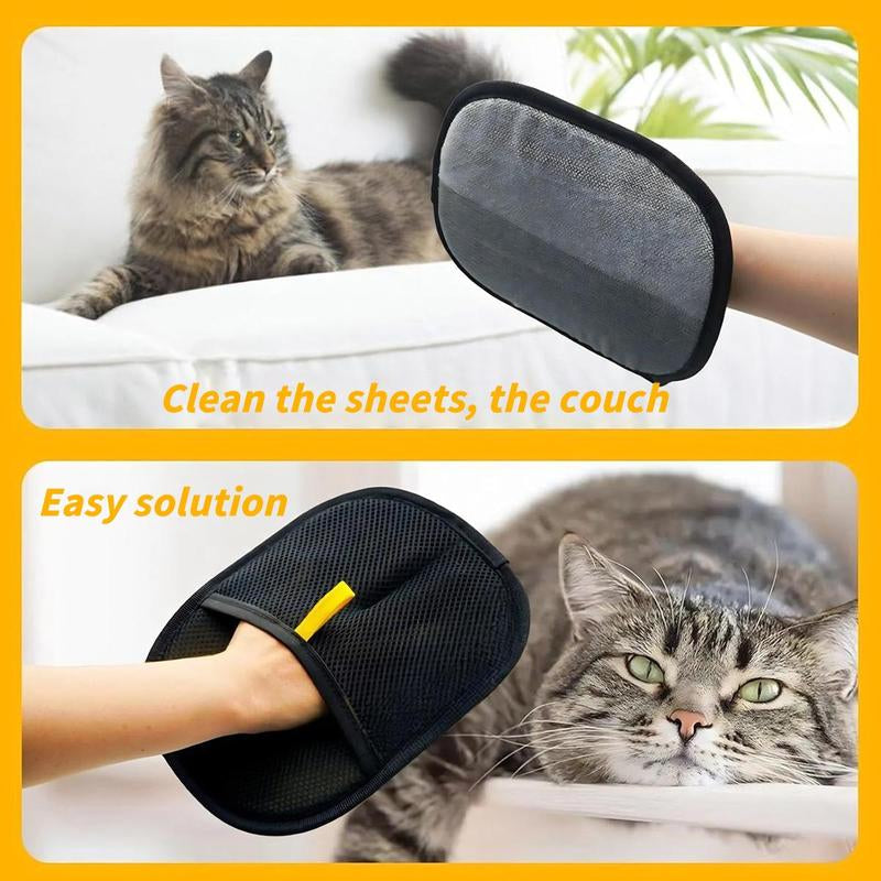 et Grooming Gloves for Dogs & Cats – Double Sided Deshedding & Bathing Glove, Reusable Electrostatic Pet Hair Remover for Furniture, Couch, Carpet & Car Seat – Washing, Grooming & De-Shedding Mitt