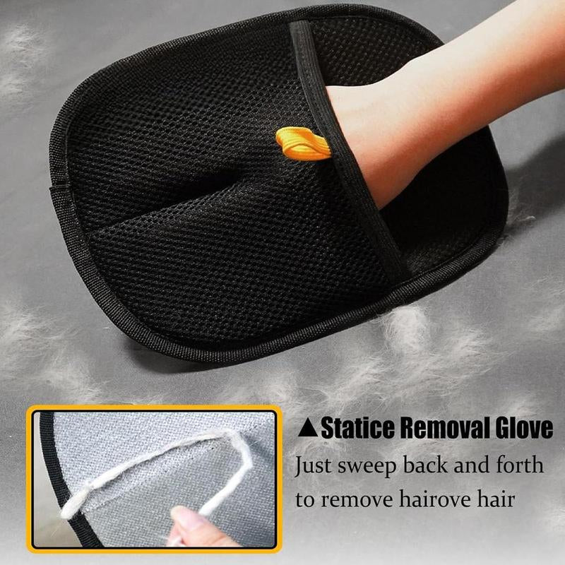 et Grooming Gloves for Dogs & Cats – Double Sided Deshedding & Bathing Glove, Reusable Electrostatic Pet Hair Remover for Furniture, Couch, Carpet & Car Seat – Washing, Grooming & De-Shedding Mitt